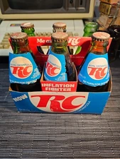 Vintage RC 10 oz Green Glass Bottle Royal Crown Cola Soda Pop 1970s SEALED 