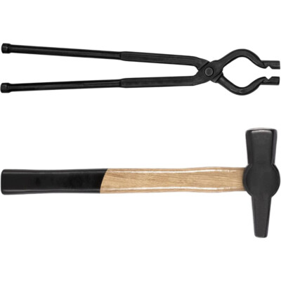 17  V-Bit Bolt Tongs and 1.5KG Blacksmith Hammer Kit for Knife making Tools Set