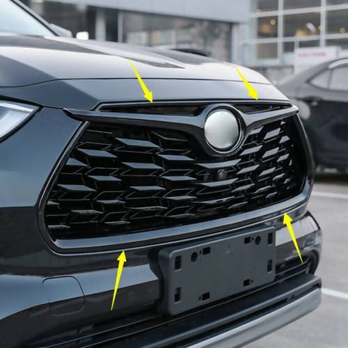 Gloss Black Front Grille Molding Trim For Toyota Highlander 2020 2021 2022 2023