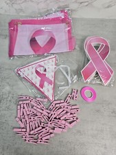 Breast Cancer Awareness Banner Party Decorations Pins Ribbon Set October Set Lot