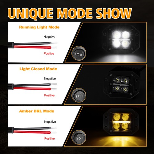 2x3/4/7 pulgadas con montaje al ras barra de luz LED cápsulas de inundación luces todoterreno tractor 4x4 12 V - Imagen 83 de 106