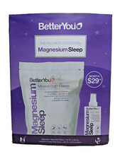 BetterYou Magnesium Sleep 2pc Set Body Spray  Bath Flakes New/Imperfect Box
