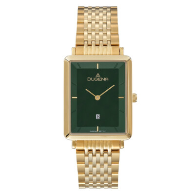Dugena Ladies Watch 4461079 Date Green, Gold Colored