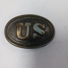 Vintage Reproduction Civil War US Union Army Brass Belt Buckle Fits Belt 1 1/2