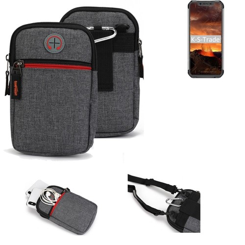 Étui Ceinture/sac Bandoulière Pour Nokia 7.2 - Grise - 3 Compartiments - Résistant Aux éclaboussures