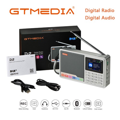 GTMEDIA D2 Rechargeable DAB/DAB+/FM Digital Radio Speaker Bluetooth Alarm Clock - Picture 14 of 14