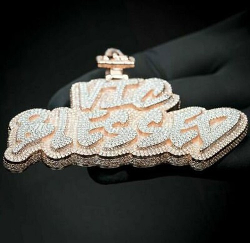 14K White Gold FN Custom Name Pendant 