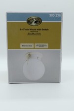 Hampton Bay 6  Flush Mount White Finish White Glass Shade 385 236 NEW