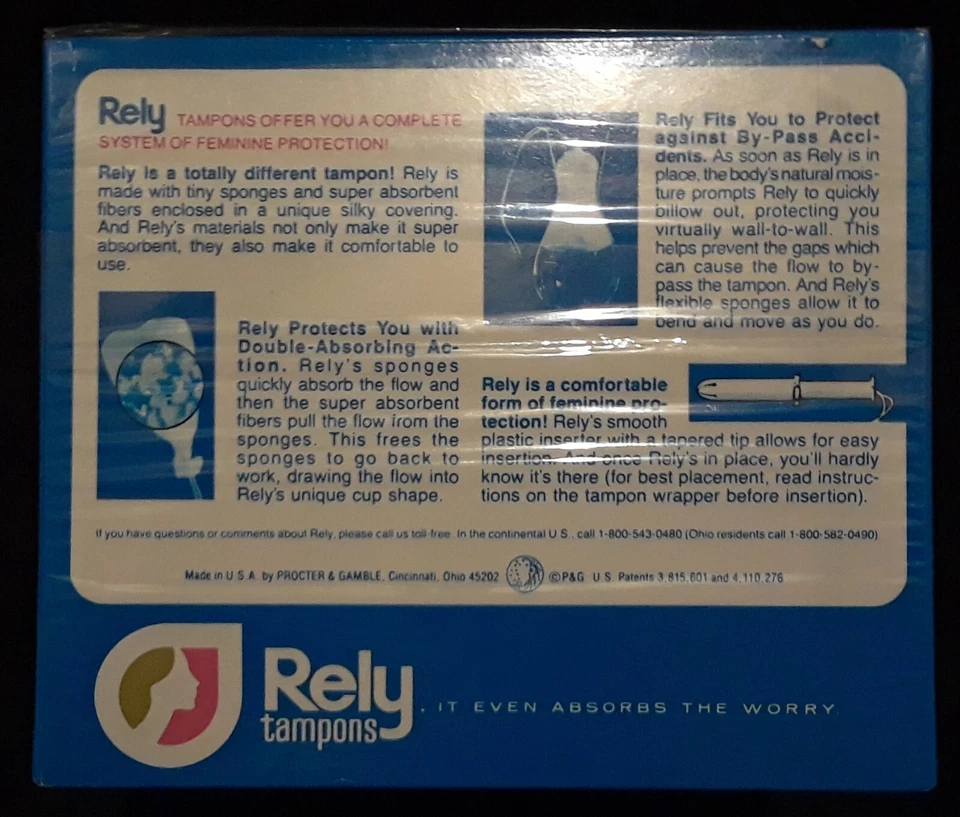 1970's RELY SUPER Tampons Box Of 30 Sealed - Very Rare Vintage Feminine Hygiene! - Image 2 of 4