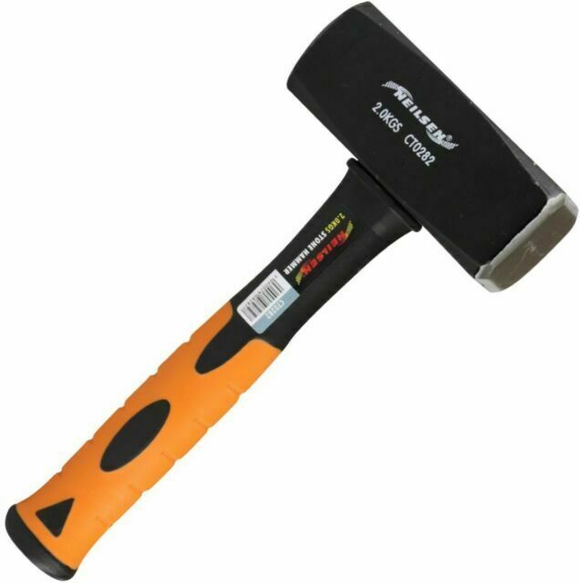 Heavy Duty 2kg 4lb Fibreglass Handle Sledge Club Lump Hammer New 0282