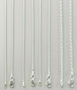 Sterling Silver 1.5mm Diamond-cut Rope Chain Sterling Silver 1.5mm Diamond-cut Rope Chain