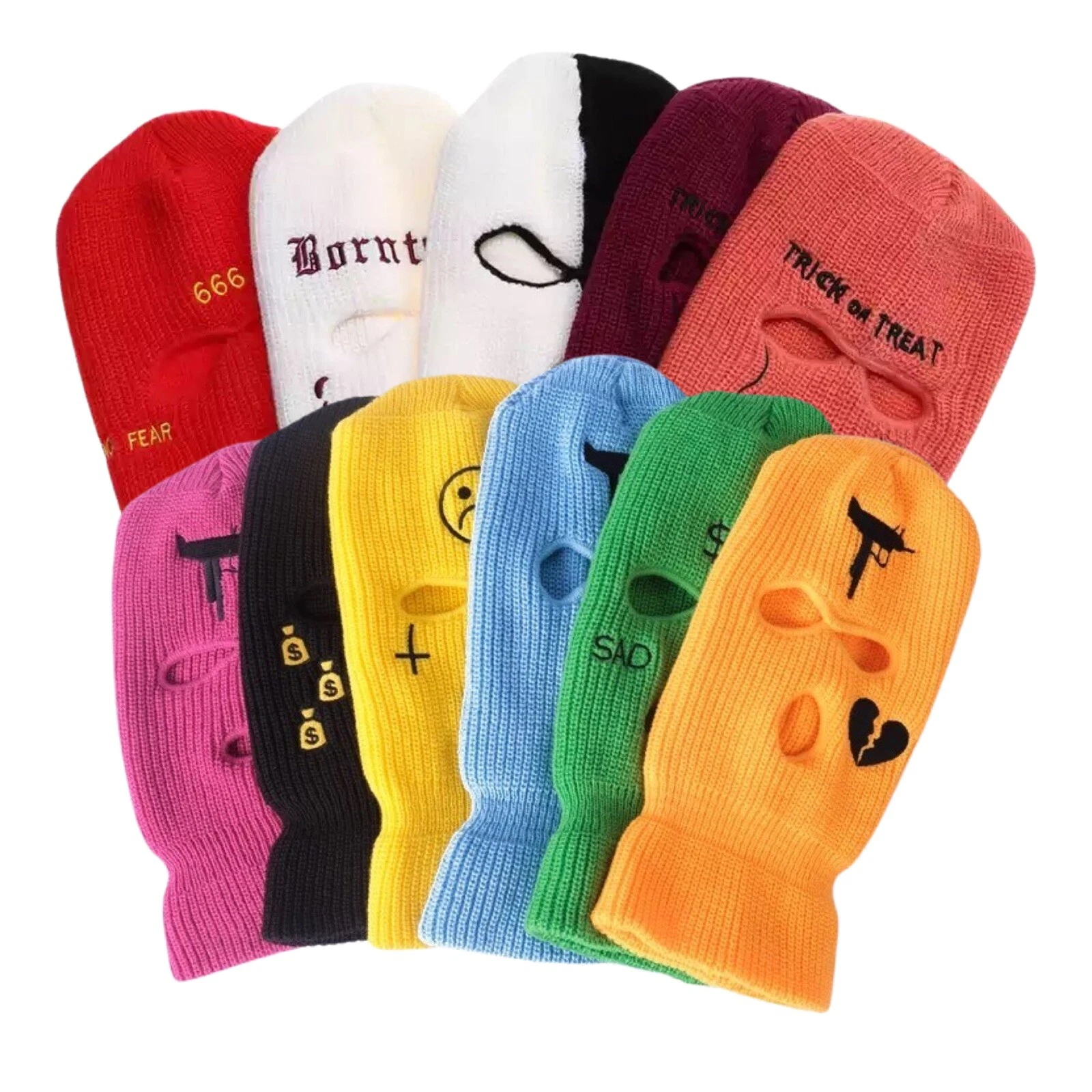 Joblot Embroidered Ski Mask Balaclava - Winter Hat - Wholesale - PACK OF 10
Opens in a new window or