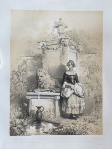 Louis-Joseph GHEMAR (1820-1873) LITHO SCENE PASTORALE FEMME FONTAINE  1850 - Photo 1/5