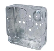 1-Gang 4 in. New Work Metal Electrical Wall Box with Ground Bump, Steel, Durable