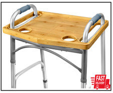 Walker Tray Mobility Table with Cup Holder Foldable Bamboo Tray for Eating