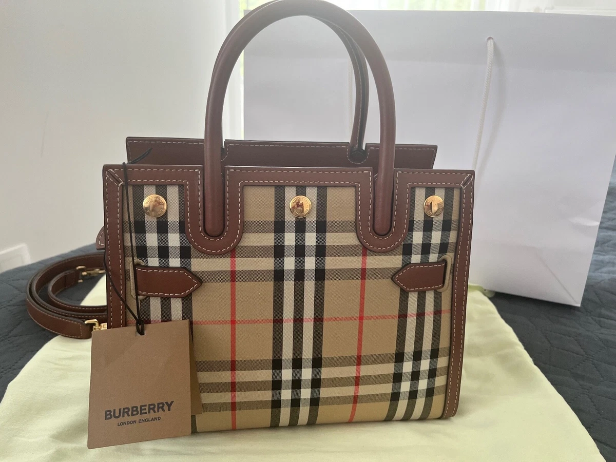 Shop Burberry Small Title Vintage Check Tote