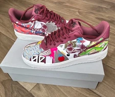 Brand New hand painted Custom Nike Air Force 1 Graffiti size 9.5 mens