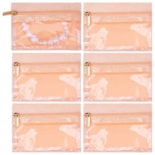 MAGICLULU 6pcs Small Jewelry Pouch Bag Travel Jewelry Bags Necklaces Zipper P...