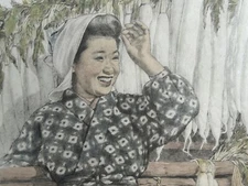 Willy Seiler Vintage 1950's Original Ltd Ed Hand Colored Etching - Famous Beauty