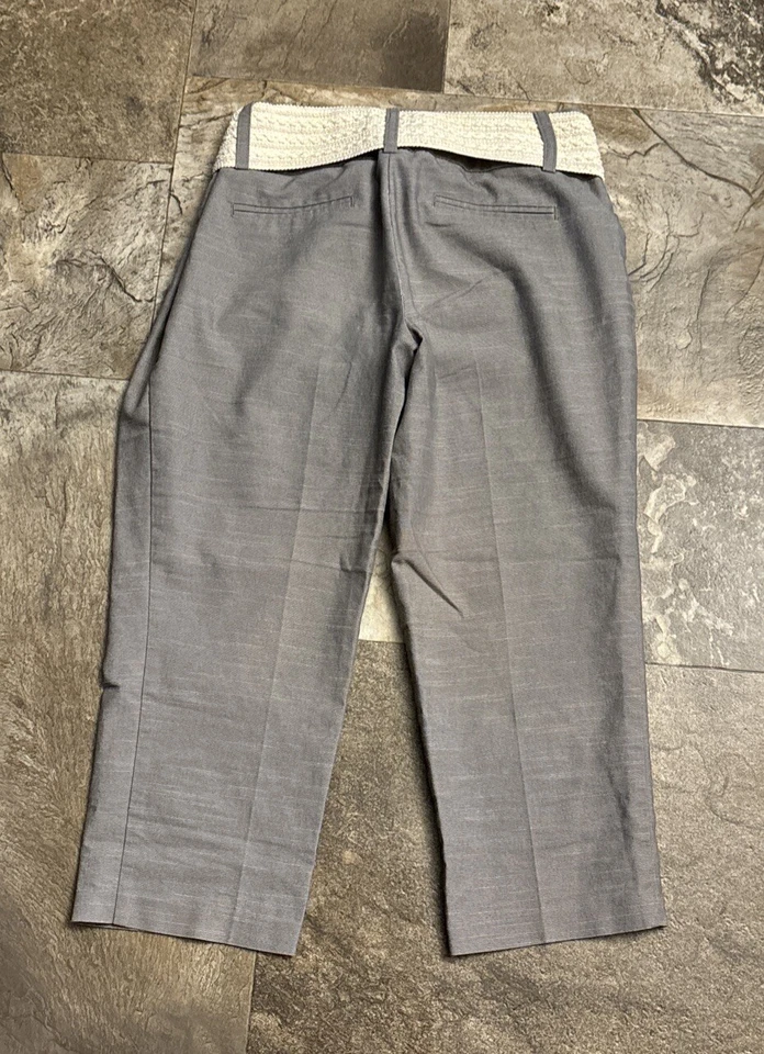Maurices Lot of 2 gray & brown dress capri pants Sz 7/8 crop belted DR1267 - Image 3 of 4