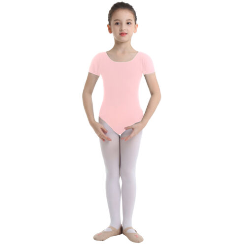 3-12 Girls Ballet Dance Leotard Gymnastics Bodysuit Stretchy Basic Jumpsuit - Picture 26 of 78