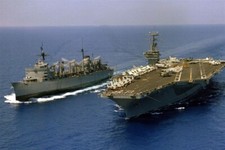 1981 MR Combat Support Ship USS SEATTLE AOE-3 & CVN-68 Nimitz 4x6 Photo #16