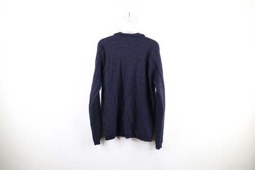 Smartwool Mens Medium Howelsen Merino Wool Knit Half Zip Pullover Sweater Blue - Picture 7 of 9