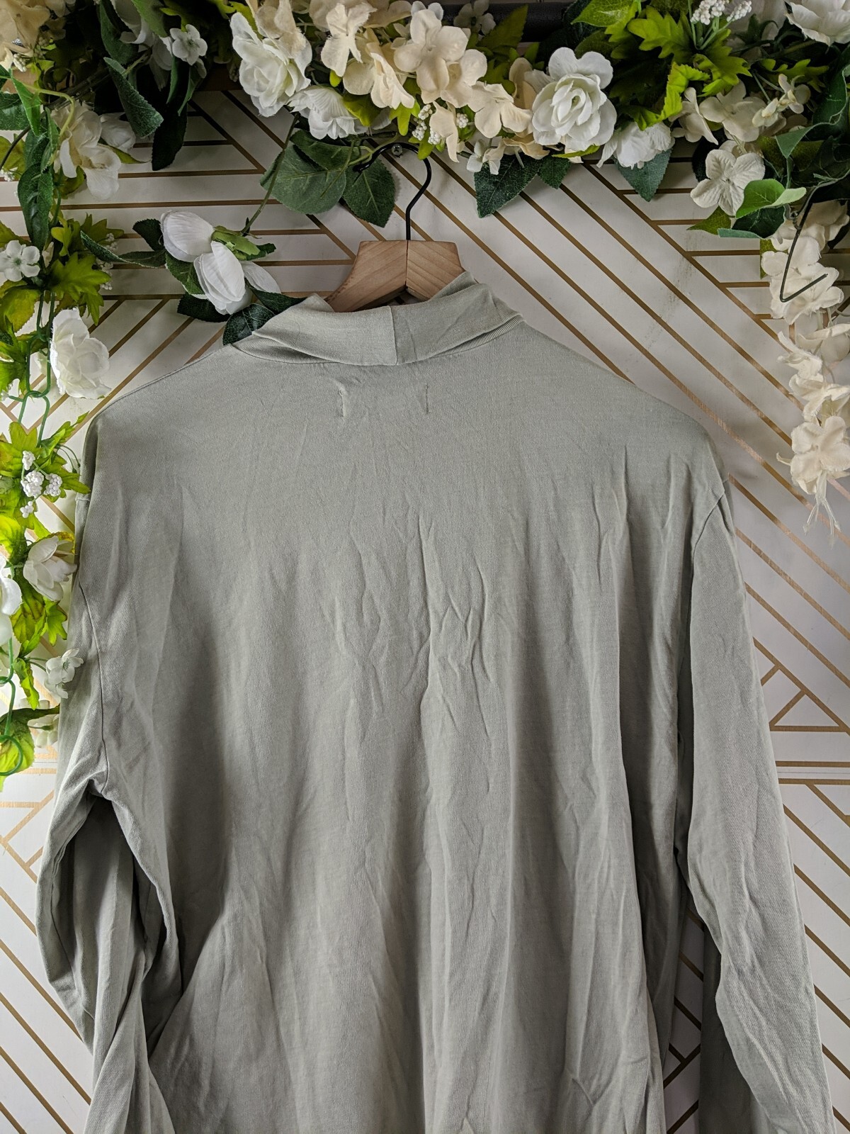 Buck Mason Menu0026#039;s Turtleneck Long Sleeve Green Cotton Curved Hem Size  Large | eBay