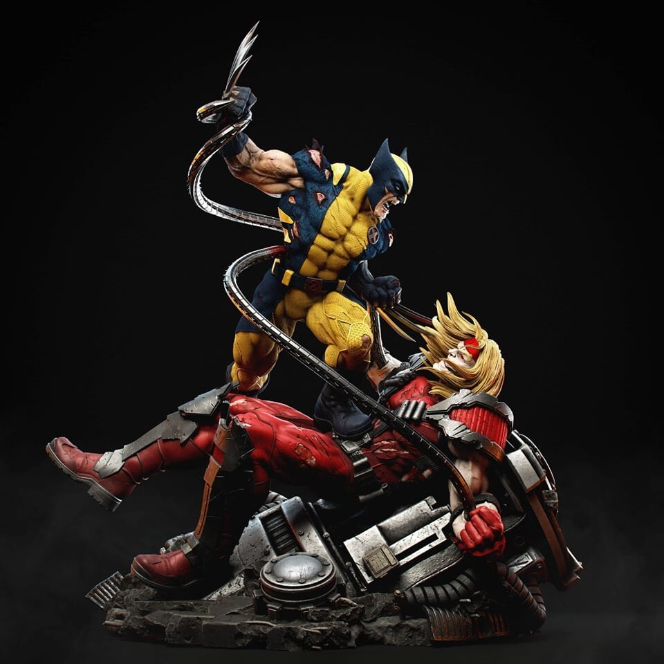 Wolverine Vs Omega Red 1/4 Scale Statue Fan Art Custom XMEN eBay