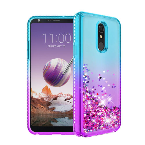 For LG Stylo 5/5 Plus Liquid Dynamic Glitter Bling Cover Case + Screen Protector - Picture 3 of 35