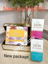 Satin Skinz Duo pack gluta tabs skin whitening supplement. 2 in a box👌👌