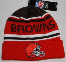 CLEVELAND BROWNS NFL TEAM APPAREL WINTER HAT YOUTH ACRYLIC KNIT BROWN ORANGE