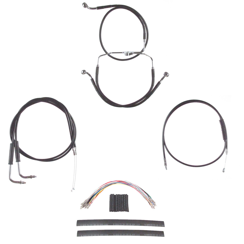 Black Vinyl Coated +6 Throttle Cable Set For 2006-2007 Harley Street Glide / Cruise