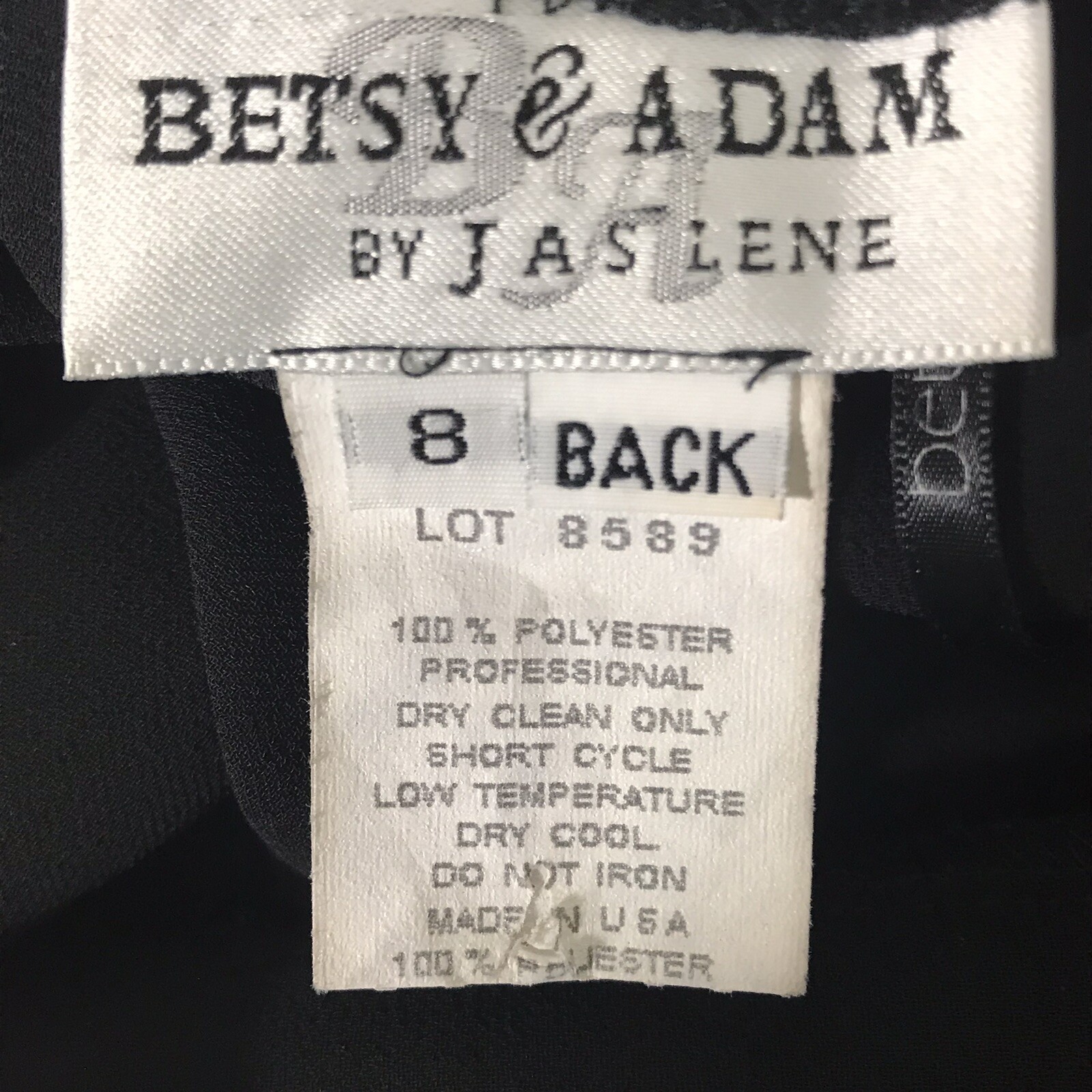 VTG Betsey & Adam by Jas Lene Sz 8 Black Chiffon … - image 9