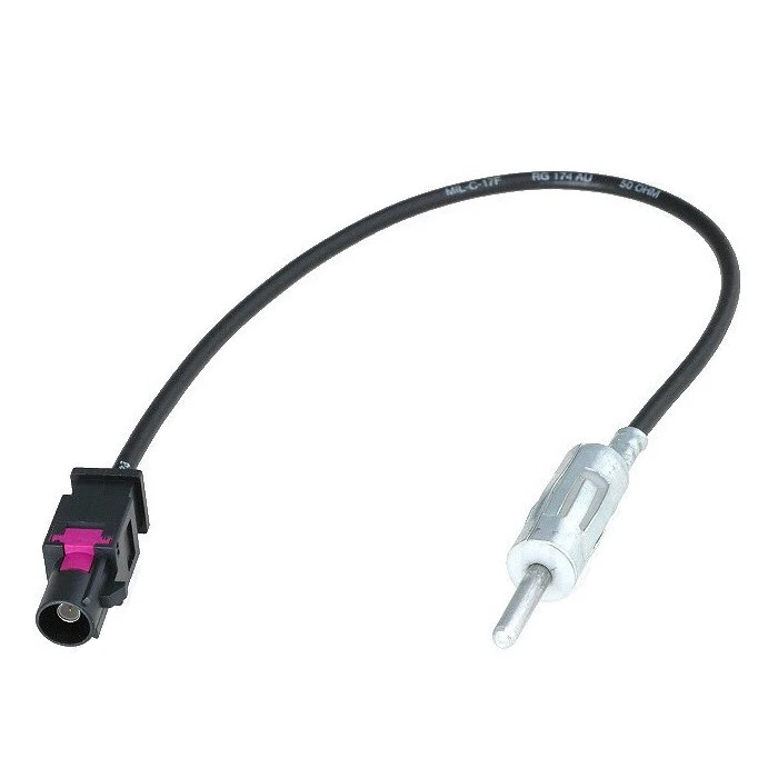 Cable adaptateur Fakra A vers Iso noir pour antenne autoradio VW, Bmw, Renault - Imagen 1 de 1