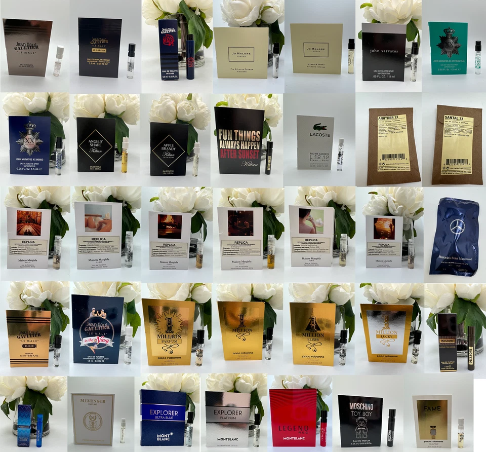 Juego de frascos de muestra de perfume de colonia para hombre - Lote de 10 frascos surtidos de perfumes de diseñador Foto 3 de 4