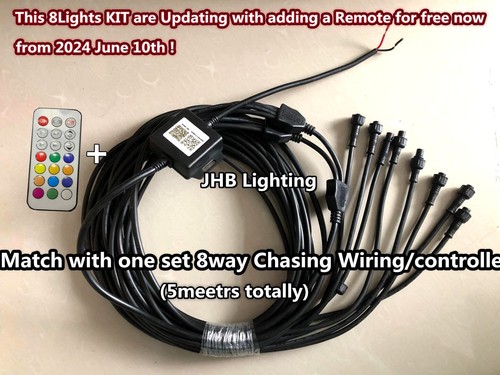 JHB 8 PIEZAS 4 PIES 48" Control Remoto APP PERSECUCIÓN Flujo LED Tiras de Parrilla Sublujos Kit de Luces - Imagen 3 de 23