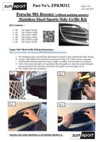 Porsche Boxster 981 – äUßErer Grillsatz (Ohne Einparksensoren), Silbern (2012-20