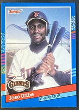 Rare 1991 DONRUSS JOSÉ URIBE 4 ERRORS ON SAME CARD #375          GIANTS