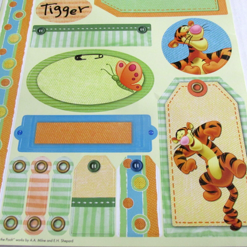 Disney Tigger Sticker Sheet Cardstock Tags Border Winnie The Pooh Sandylion - Picture 3 of 9