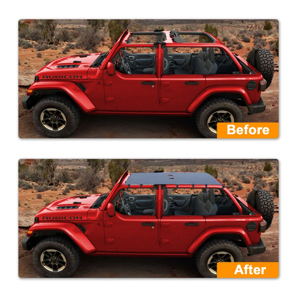 For Jeep Wrangler JK JKU 2007-2018 Leather Bikini Top Roof Cover Waterproof Foto 2 de 4