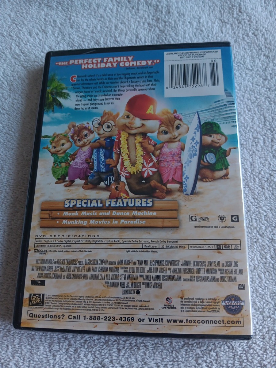 Alvin and the Chipmunks: Chipwrecked (DVD, 2011) Factory Sealed
