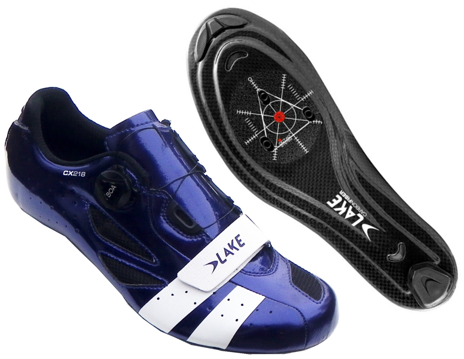 Chaussure de route LAKE CX218 Violet 44 pour vélo de course en carbone rigide