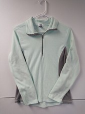 Old Navy Women's Small Petite Light Blue Gray Fleece 1/4 Zip Sweatshirt