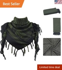 Lightweight Keffiyeh Neck Wrap Scarf - 43 x 41 Inches, Unisex Cotton Fashion