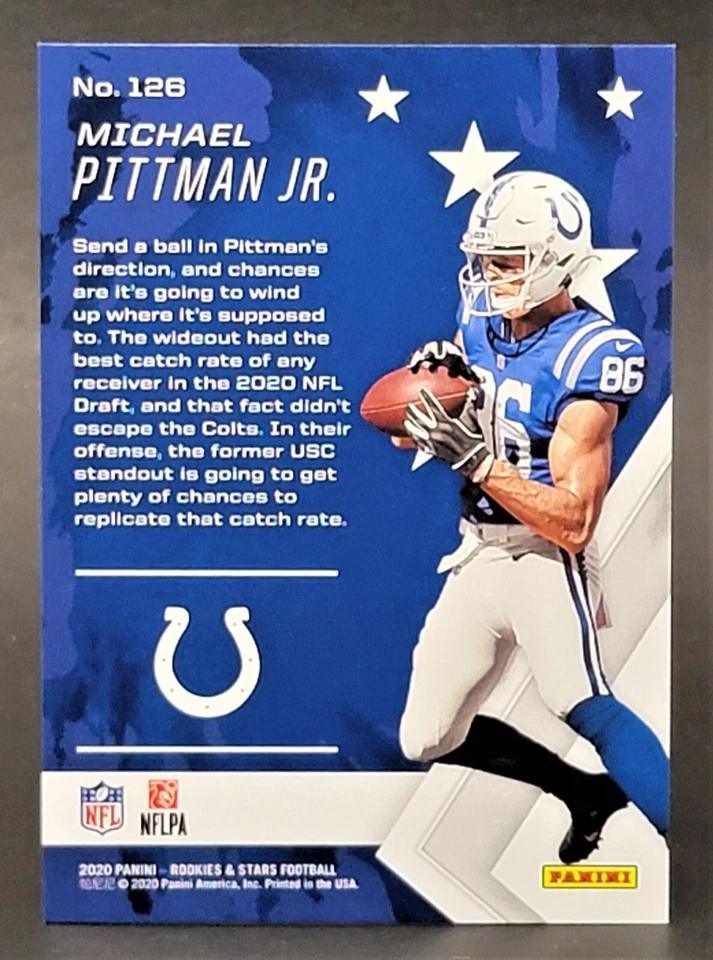 2020 Panini Rookies and Stars Red and Blue #126 Michael Pittman Jr. RC 31/35 - Image 2 of 2