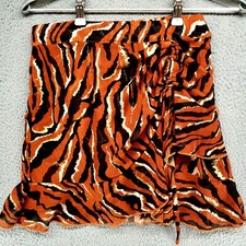 Nasty Gal Collection Ruffle Skirt Tiger Print Womens Size 0 Polyester