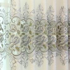 Luxus Blumen Stickerei Stoff Vorhang Netz Hohl Tuch Panel Drapiert Organizer DIY