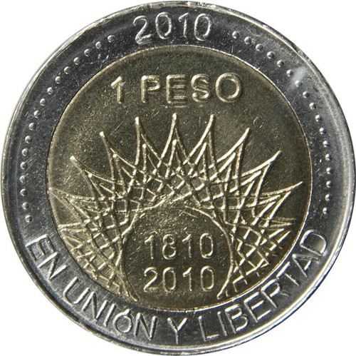 Argentina 1 Peso Coin | Pucara de Tilcara | Mountains | Sun | KM159 | 2010 - Picture 6 of 6