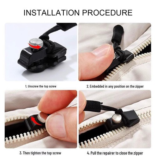 6Pcs Fix Zipper Zip Slider Repair Instant Kit Removable Rescue Replacements - Picture 8 of 14